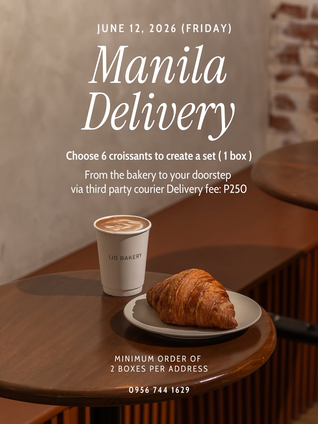 Coffee and croissant at IJO BAKERY
